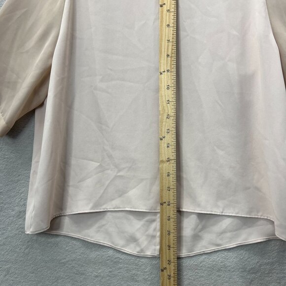 Allsaints Uma Top Womens Medium Beige Peach Boxy Chiffon Blouse - Picture 7 of 9